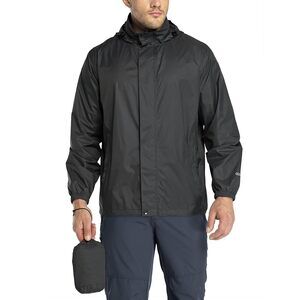 Packable Rain Jacket Men's Lightweight Waterproof Rain Shell Jacket